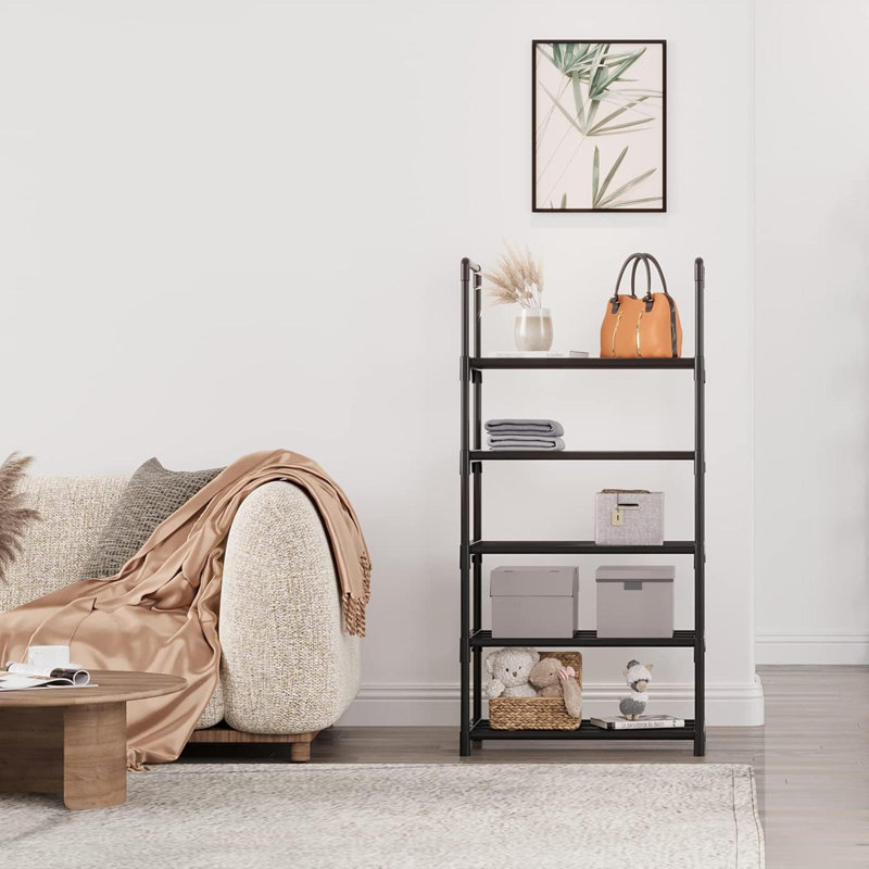 5-Tier Small Shoe Rack, Metal Stackable Kids Shoe Shelf Storage Zapateras Organizer,Narrow Shoe Rack Sturdy For Closet Hallway Entryway Living Room Bedroom