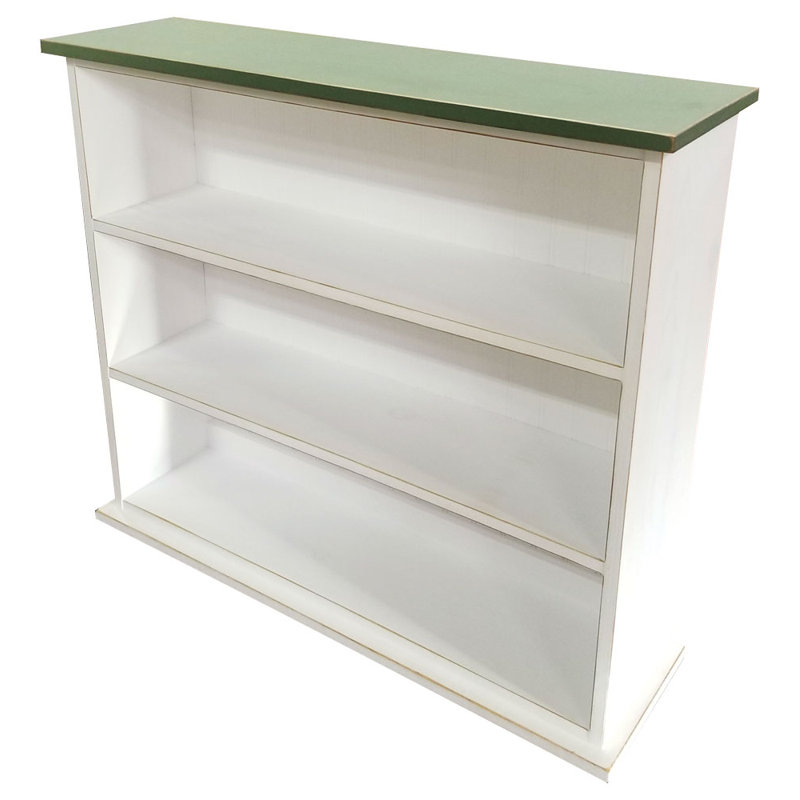 Alekos Small Bookcase, White/Sage Green