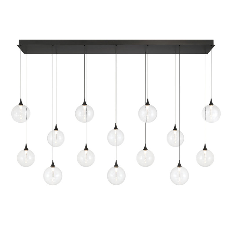 Lustre 14 "72" Iissa, Noir transparent