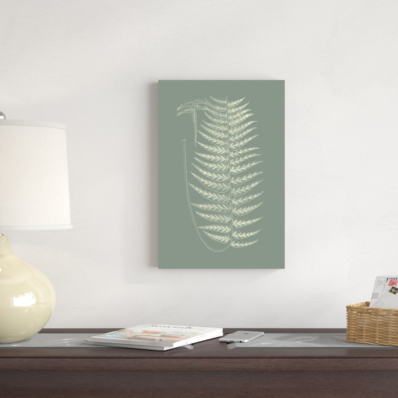 «Ferns on Sage VIII», peinture sur toile, H 18 po x l 12 po