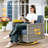 Harbin Wicker Rattan 7 - Person Outdoor Seating Group with Cushions with Fire Pit Table with Swivel Rocking Chairs-664876316