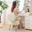 Chaise rembourrée en velours avec tabouret (ensemble de 2)-1786593620