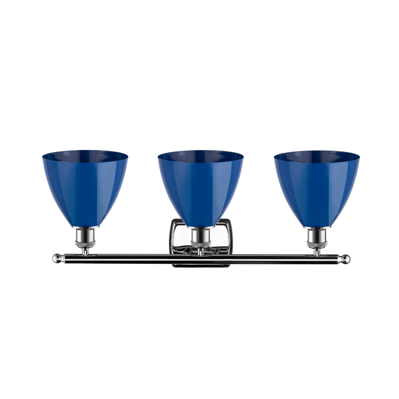 Amylee 3 - Light Dimmable Vanity Light, Blue, Polished Chrome