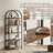 71" Arched Bookcase, 5-Tier Industrial Bookshelf with Metal Frame, Tall Storage Display Shelf for Living Room, Bedroom, Home Office-2099020056