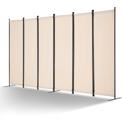 Beige Folding Room Divider and Portable Privacy Screen for Home or Office
