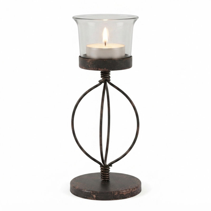 Ensemble de 6 porte-bougies chauffe-plat en métal et en verre Hosley Bulk