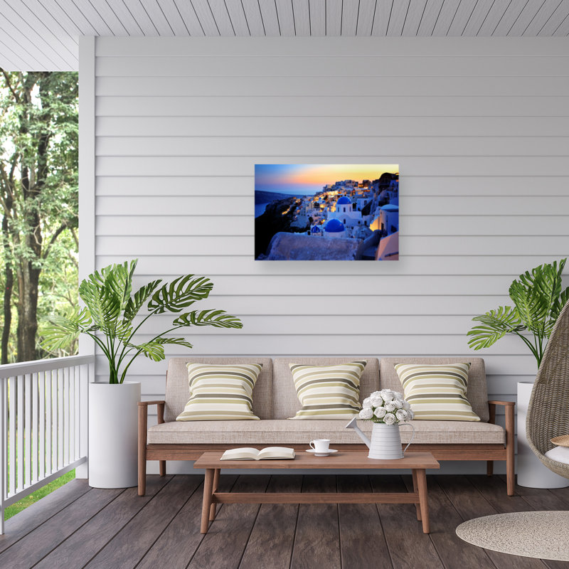 «Santorini Island, Grèce sur toile» par Martin Froyda, H 22 po x l 32 po
