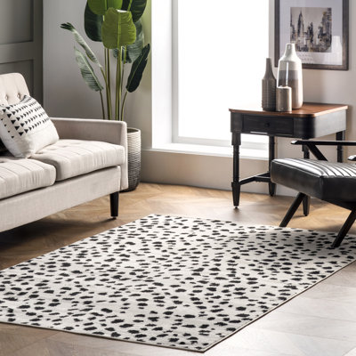 Cheetah Print Performance Black/White Rug