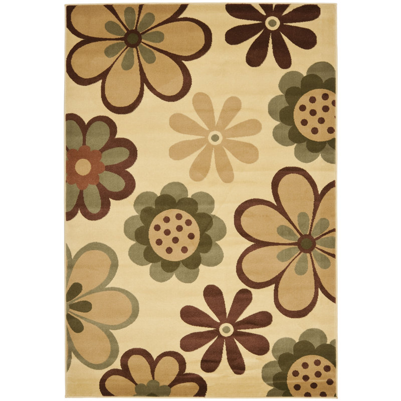 Tapis performance à motif floral Rosario Porcello, Rectangle 2 pi 7 po x 5 pi