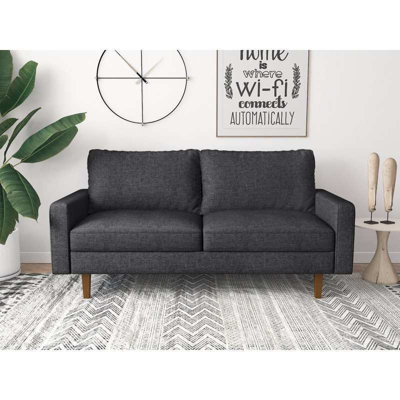 Zayn Upholstered 69.7'' Sofa, Dark Gray Linen Blend