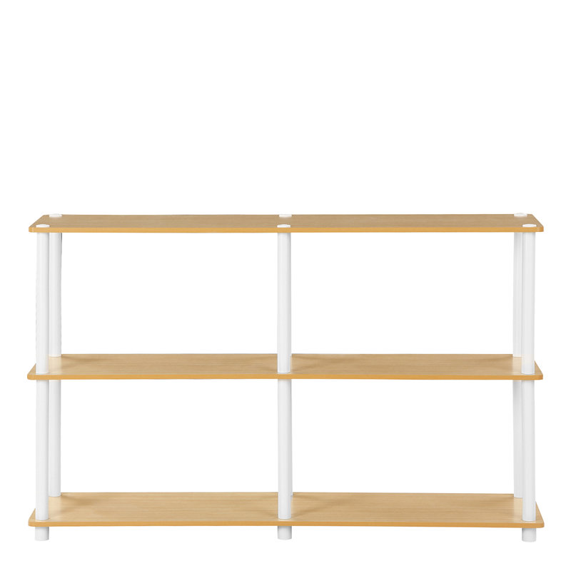 Glenda 119.9cm W Plastic Shelving Unit, Beech/White