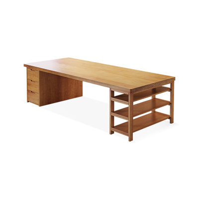 Brown Rectangular Solid Wood desk
