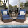 Ensemble de conversation en rotin pour 2 personnes avec repose-pieds Idamarie