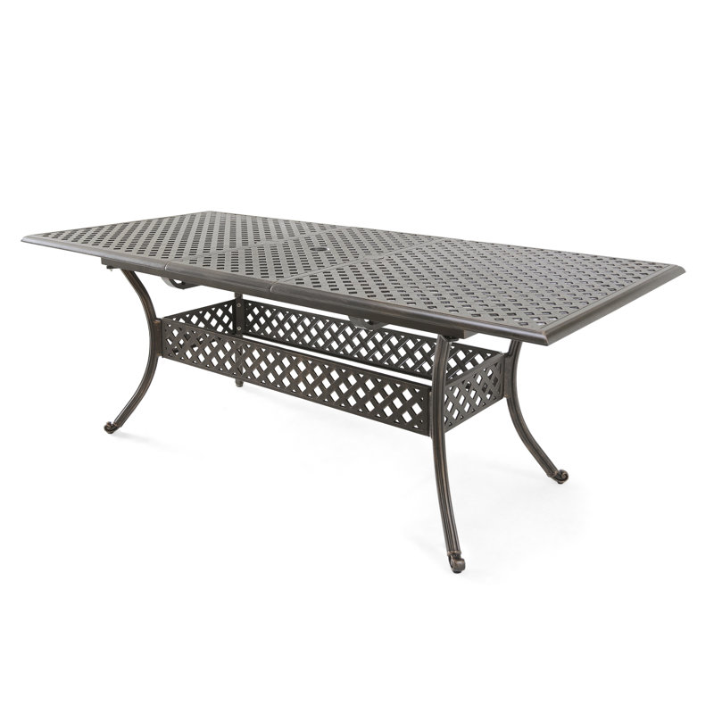 Table de salle à manger extensible en fonte - style rustique et pluie 64 x 37,5 29 pouces patio en noir. . Fer, bois Apparence naturelle. Po 80,12 lb