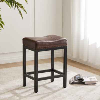Michille Saddle Upholstered 24.21" Counter Stool