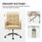 Auric Mid-Century Modern 23" W Leather Height-Adjustable Swivel Office Chair with Button Design-779435313