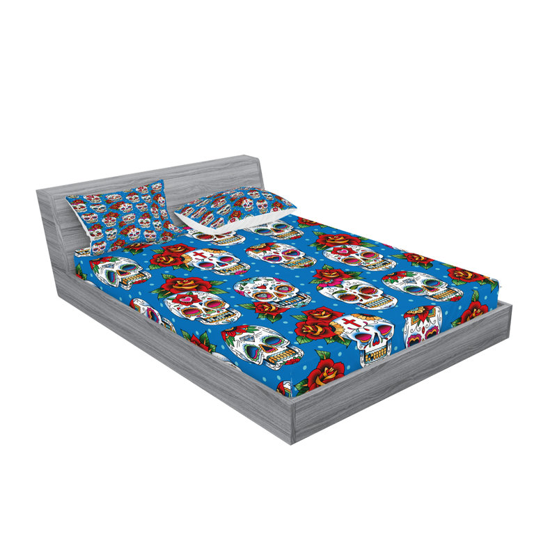 Multicolore ensemble de draps et taies décoratives Ambesonne, Ensemble de draps pour très grand lit californien
