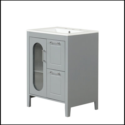 Salinder 24.00'' Single Bathroom Vanity with Ceramic Top