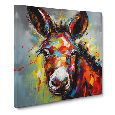 Donkey Expressionism No.2 - Wrapped Canvas - Framed Print