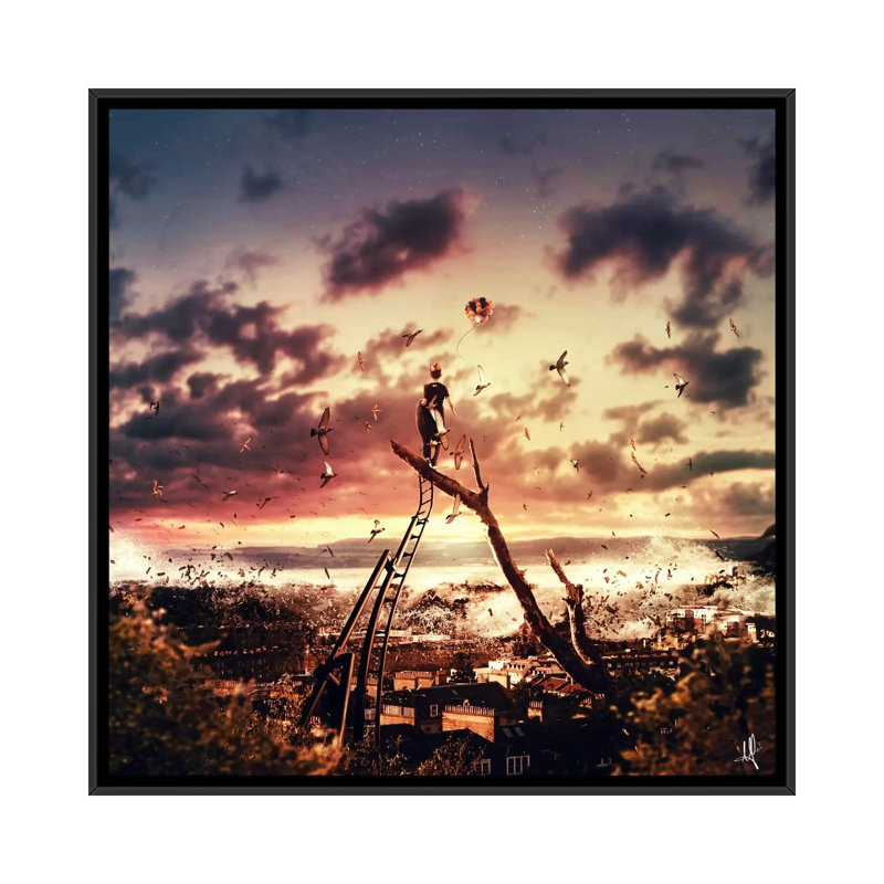 «King for a Day» par Mario Sanchez Nevado - impression sur toile tendue, H 18 po x l 18 po x P 1,5 po, Toile avec cadre noir