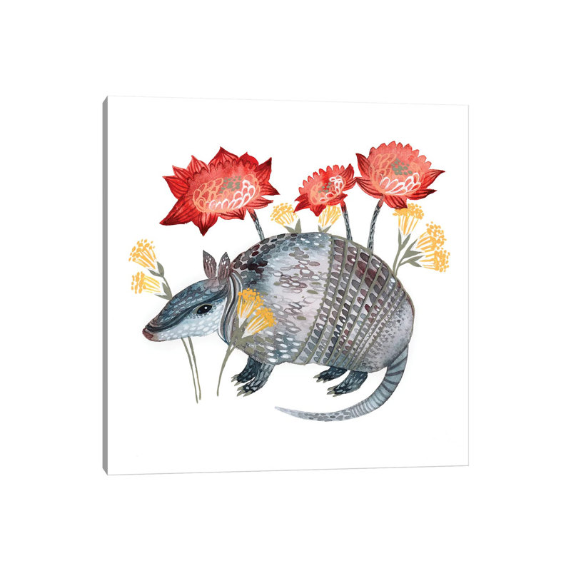 Armadillo by Lesia Binkin - Wrapped Canvas Painting, 30.48cm H x 30.48cm W x1.905cm