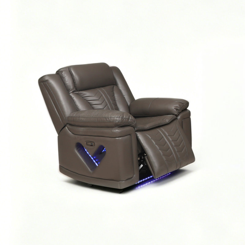 Ensemble de salon inclinable électrique 3 pièces Electra Luxury, Dark Brown