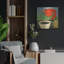 «Coffee and Red Bird» par Tim Nyberg, art mural en métal, 24 po x 24 po