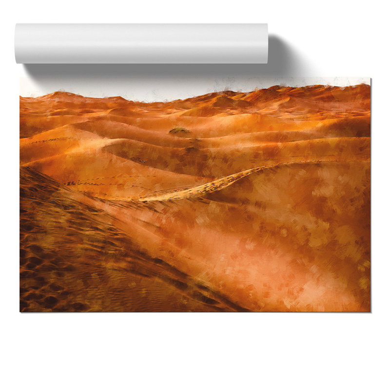 Sand Dunes in Morocco Painting - Frameless Print, 21cm H x 30cm W x 0.1cm D