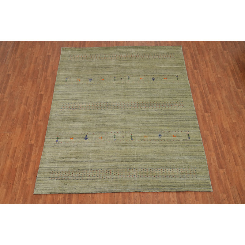 Tapis oriental vert Gabbeh 8 x 10