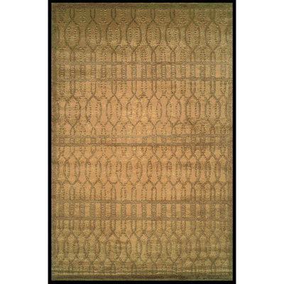 Tibetan Hand Knotted Wool Pile Geometric Rug
