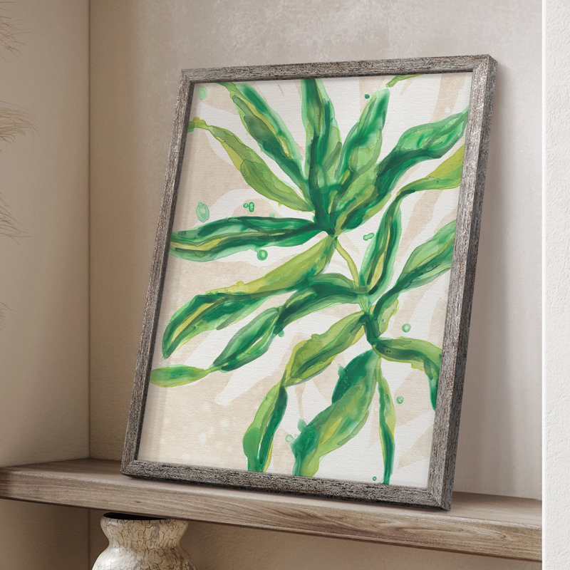 «Parchment Palms II», reproduction encadrée - bois massif, H 30 po x l 24 po