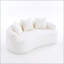 Causeuse incurvée courbée à pleine compression et éponge blanche, conception compacte sans assemblage en chenille 30D pour petits espaces et appartements, 65 L, 3 coussins-440081249