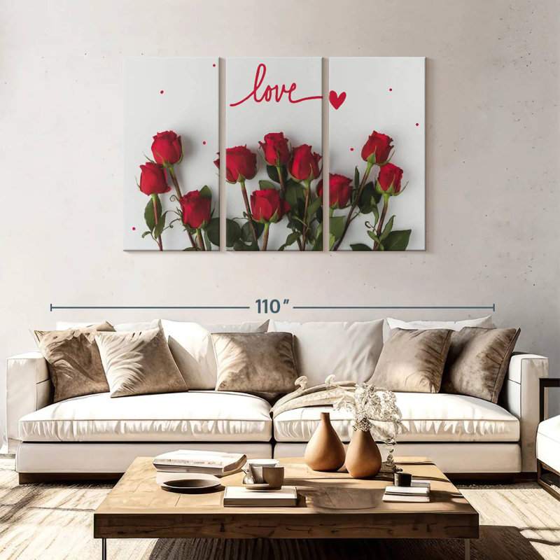 Harnek Love Red Roses, H 48 po x l 74 po