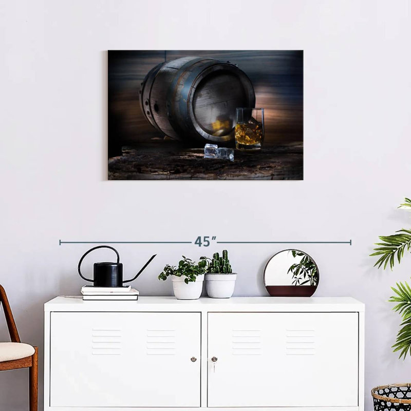 «Whiskey Barrel», reproduction sur toile, H 20 po x l 30 po x P 1,25 po