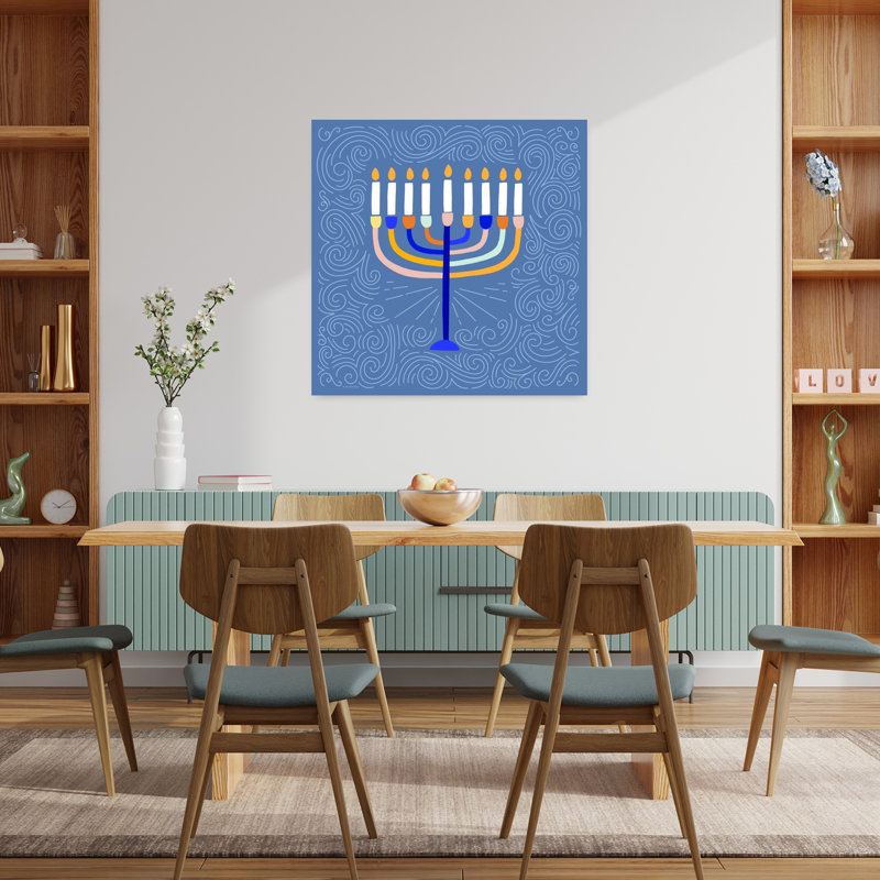 Deco Menorah Abstract Art contemporain, H 36 po x l 36 po