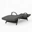 Chaise longue de patio avec accoudoirs