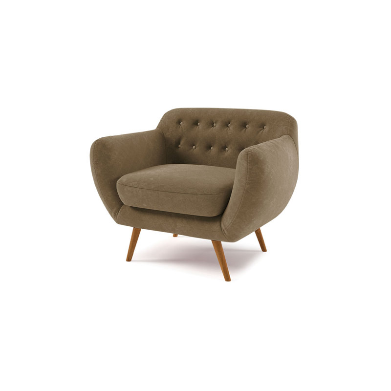 Millicent Upholstered Armchair, Brown