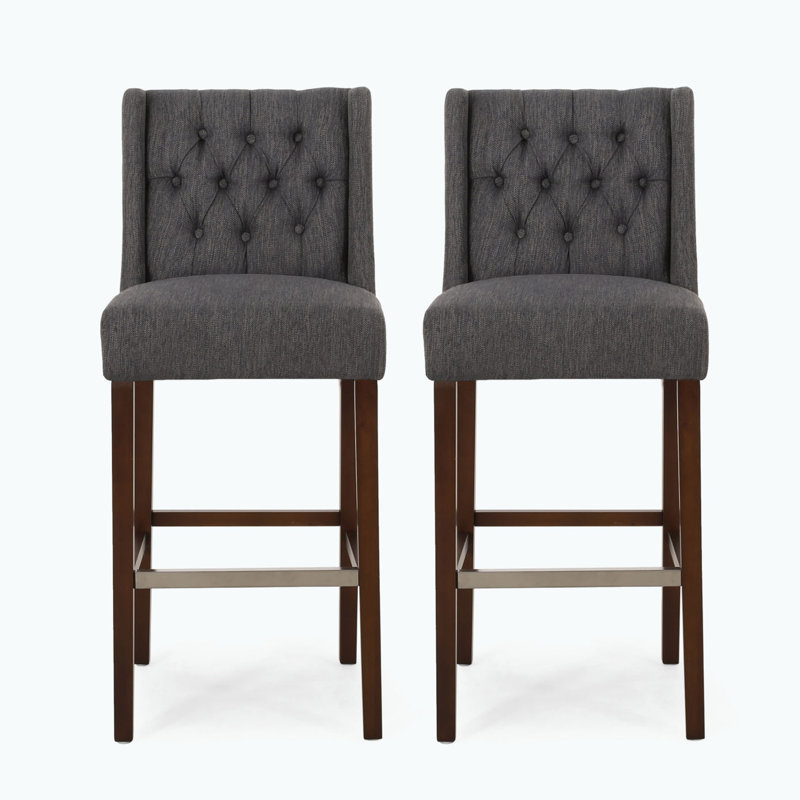 Bar Stools Set of 2, Charcoal