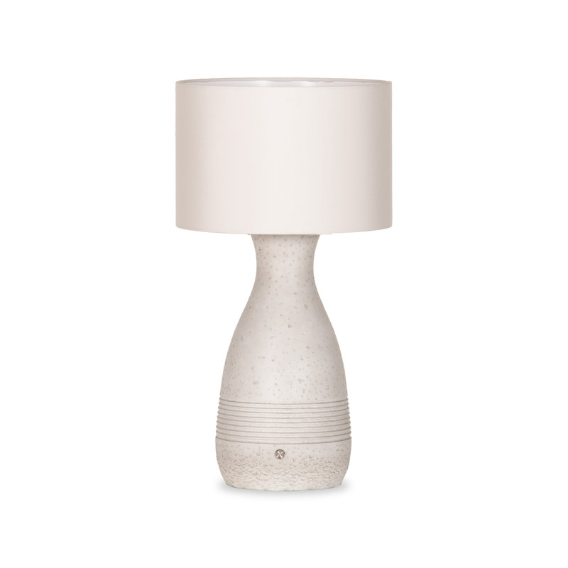 Lamp Sycamore Table W/ Canvas-Canvas Drum Shade