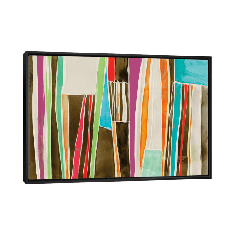 « stripe flat ii », reproduction sur toile, H 18 po x l 26 po x P 1,5 po, Toile avec cadre noir, Pas de tapis