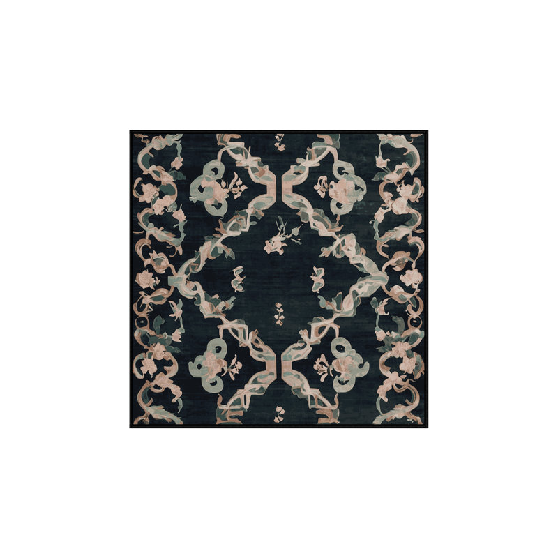Machine Washable Gray Area Rug, Square 5'