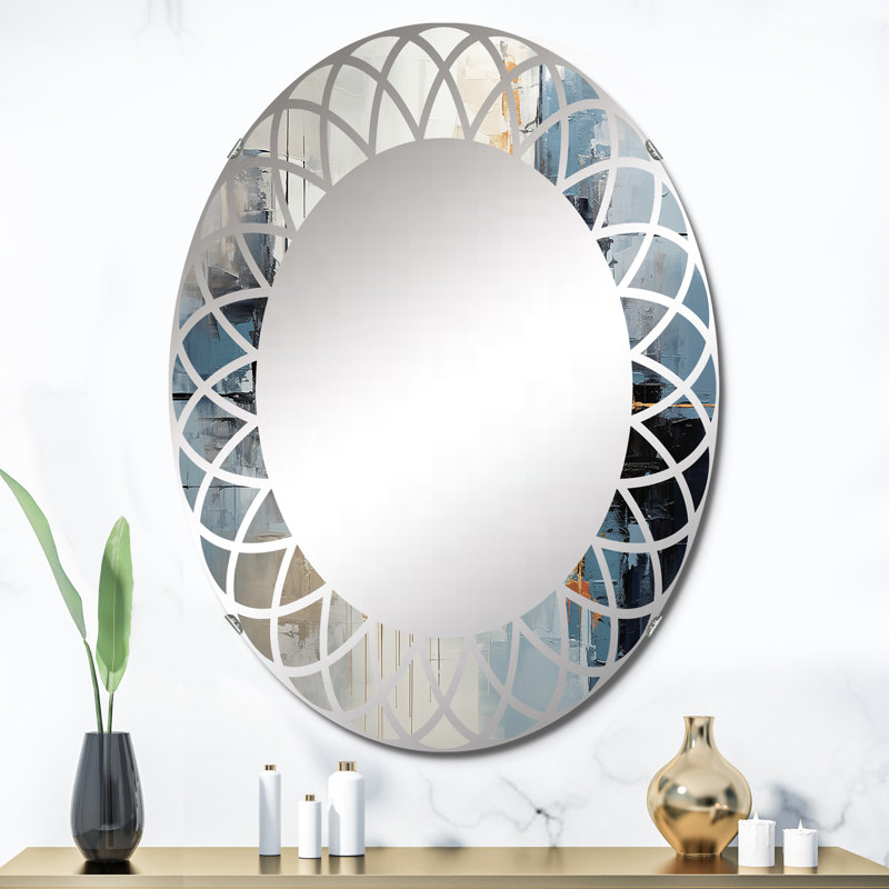 Opanak - Miroir mural moderne ovale, 36 po x 24 po