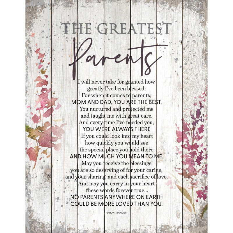 " Greatest Parents " Graphic Art Print