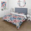 Pink & Blue Gingham Charm Floral Pattern - Ensemble de housse de couette à motif floral-208515349