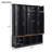 Multi-Functional Hall Tree With 4 Hidden Hanging Hooks, Brown Wood Grain Bench With Multiple Storage Space, Entryway Cabinet With Open Compartments For Living Room, Hallway