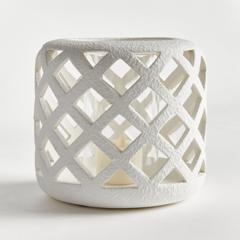 LUCCA HURRICANE LARGE, White, 9.06" H x 9.25" W x 9.25" D
