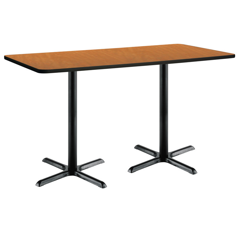 72" L Breakroom Table and Chair Set, Medium Oak, 42" H x 30" W x 72" L