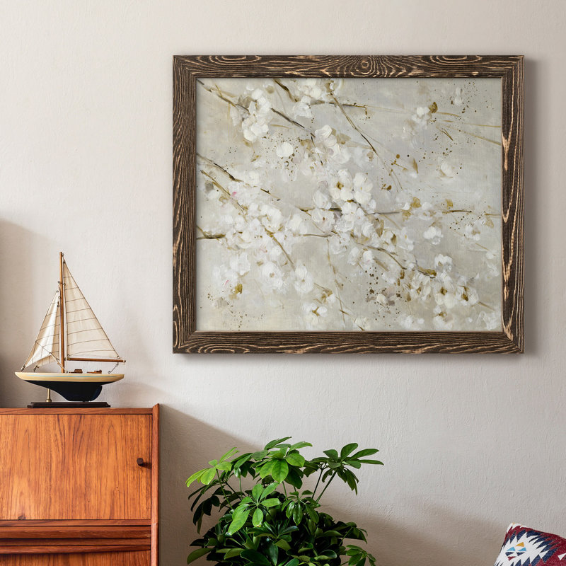 Soft Spring Blossoms - Peinture sur toile encadrée, H 24 po x l 18 po x P 1,5 po, Noyer