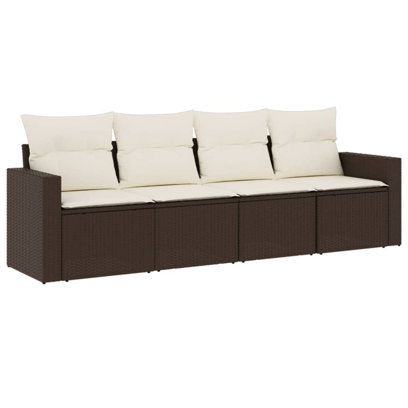 Ensemble de canapé de jardin Vidaxl brun et blanc crème