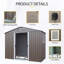 Remise de rangement extérieure en métal 8 pi x 4 pi avec fenêtre et fondation en métal, gris-126006853
